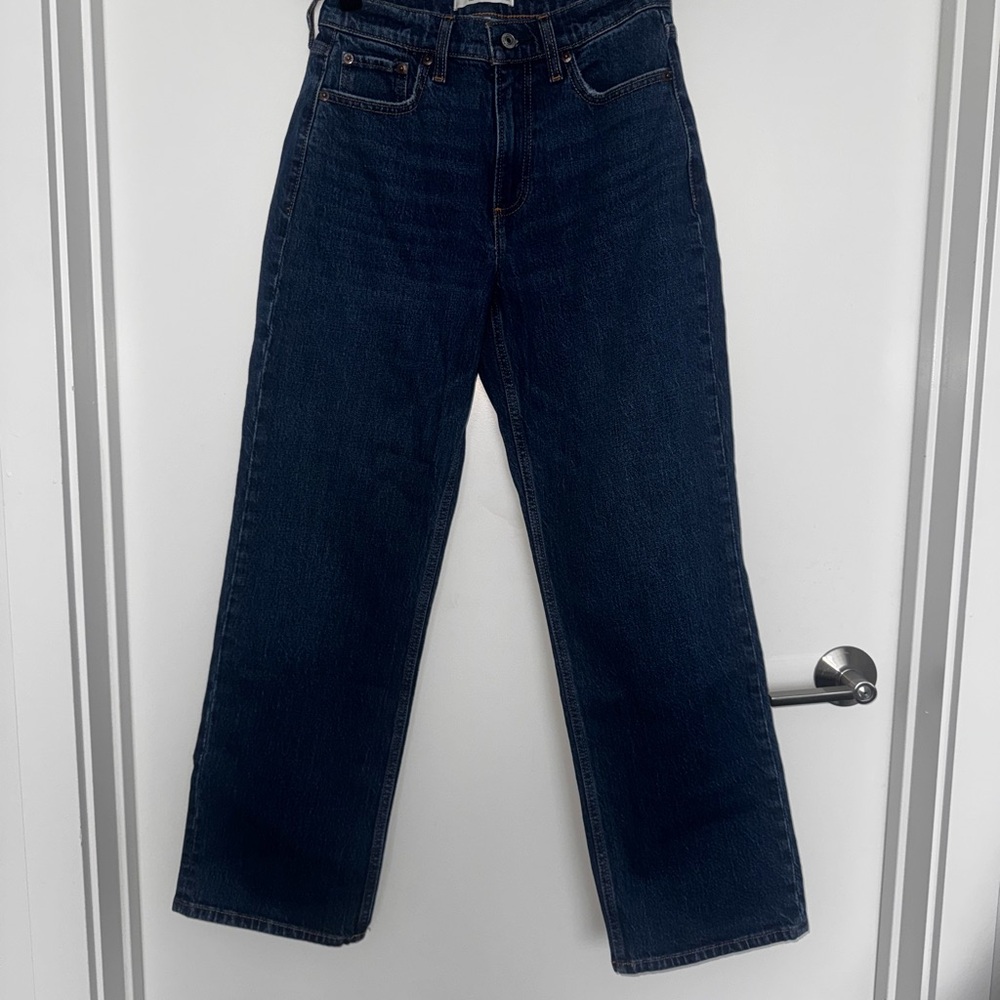 Abercrombie & Fitch Dark Blue baggy curve-love Jeans - Picture 5 of 7
